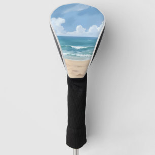 Beach Path Ocean Watercolor Coastal Painted Golf Head Cover