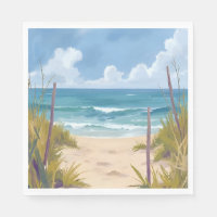Beach Path | Ocean Watercolor Coastal Painted