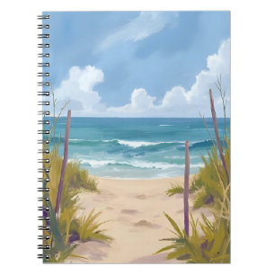 Beach Path   Ocean Watercolor Coastal Painted Notebook