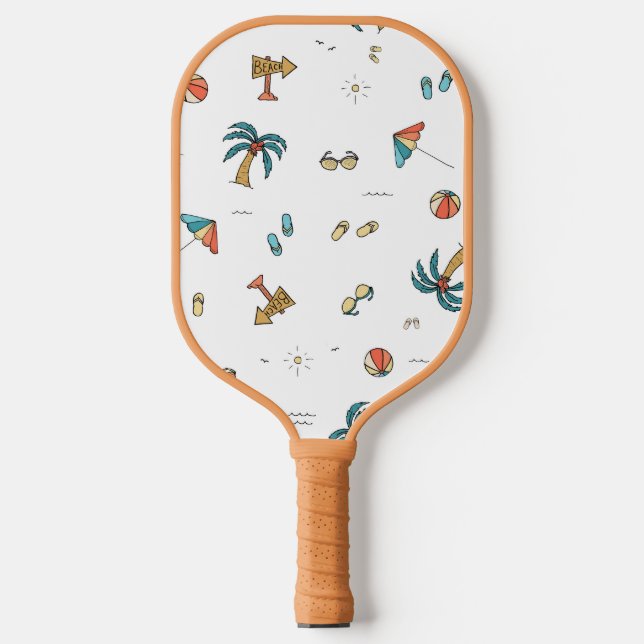 Beach Pattern Pickleball Paddle (Front)