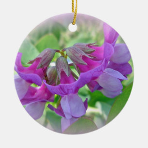 Beach Pea - Lathyrus japonicus - Wildflower Ceramic Ornament