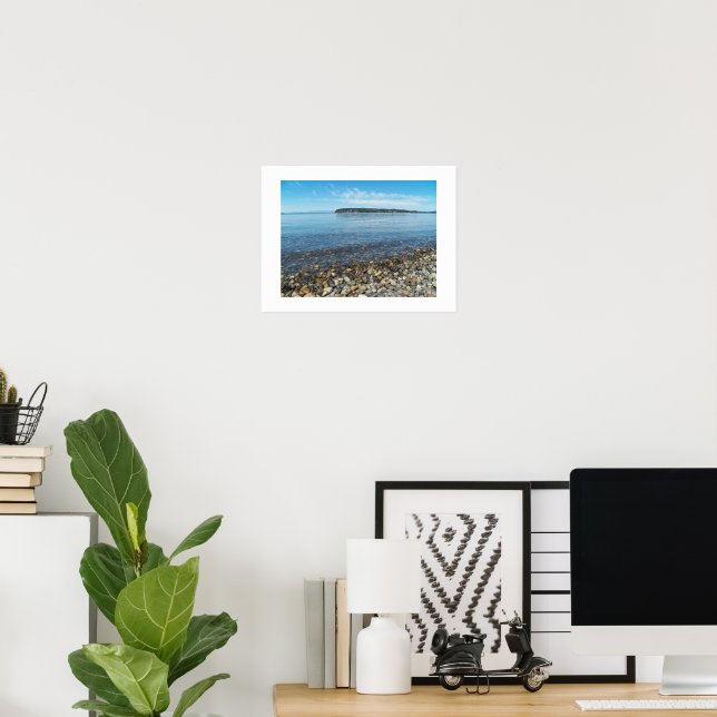 Beach Pebbles Scenic Seascape Poster (Home Office)