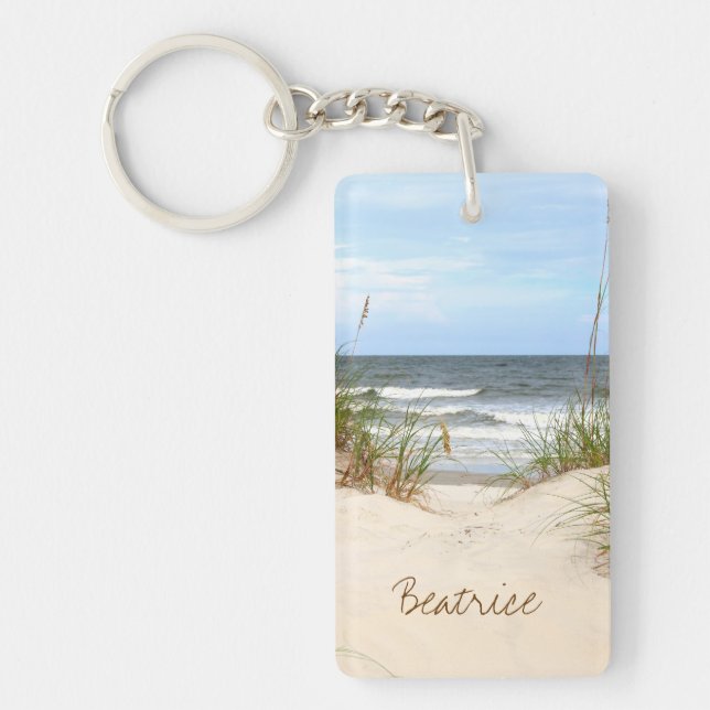 Beach Personalised Keychain (Front)
