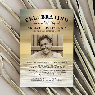 Beach Photo Celebration of Life Invitation
