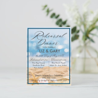Beach Photo Destination Rehearsal Dinner Postcard
