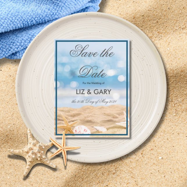 Beach Photo Destination-  Save the Date  Postcard (Creator Uploaded)