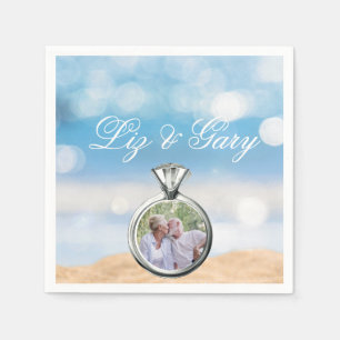 Beach Photo Destination Wedding Napkin