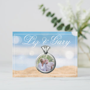 Beach Photo Destination Wedding  Thank You Card