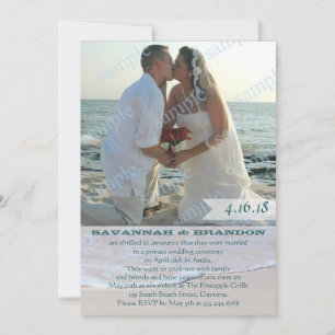 Beach Photo Marriage Announcement Reception Only