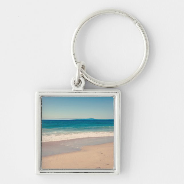 Beach Photo Ocean Blue Scenic Key Ring (Front)