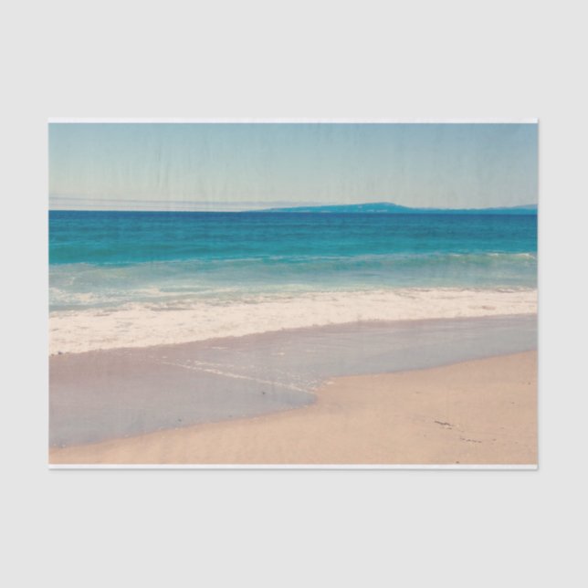 Beach Photo Ocean Blue Scenic Tissue Paper (Front)