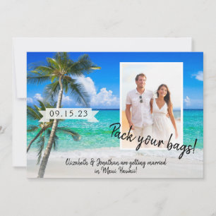 Beach Photo Palm Trees Pack Your Bags Destination Save The Date