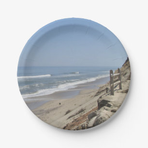 Beach photo paper plate