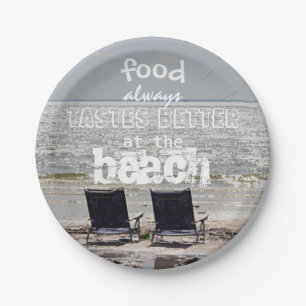 Beach photo paper plate