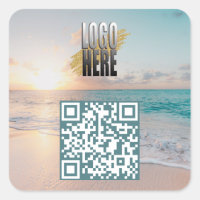  Beach Photo QR Code With Business Logo 