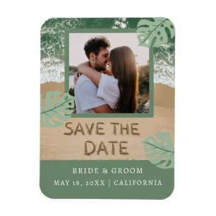 Beach Photo Save the Date Invitation Magnet
