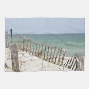 Beach photo tea towel