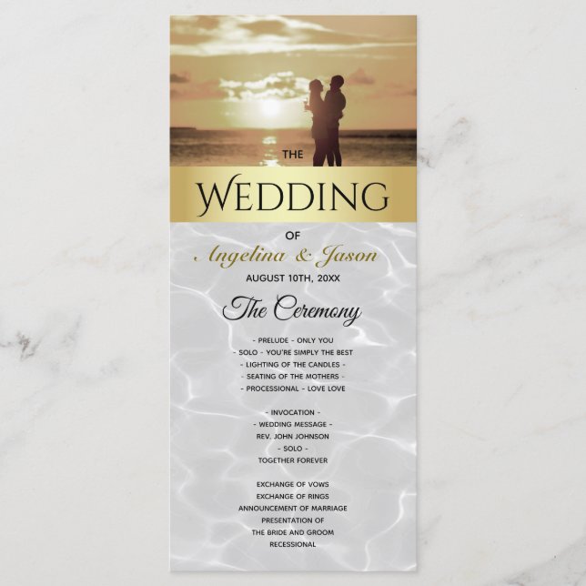 Beach Photo Wedding Program (Front)