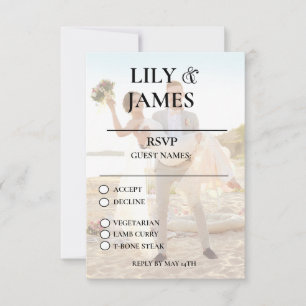 Beach Photo Wedding RSVP Card