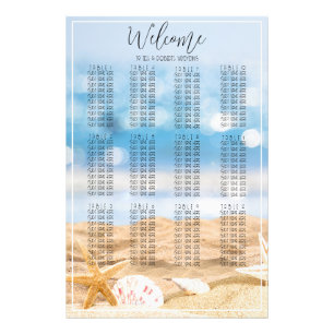 Beach Photo Wedding Seating Chart Print