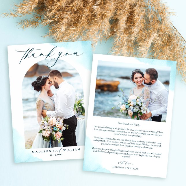 Beach Photo Wedding Thank You Card (Creator Uploaded)