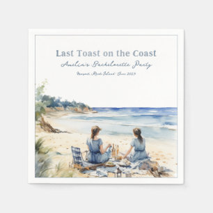 Beach Picnic Bachelorette Last Toast on the Coast  Napkin