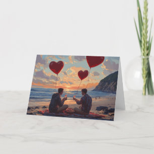 Beach Picnic_LGBTQ Digital Art Holiday Card