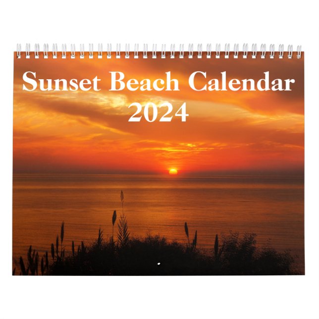 Beach Pictures at Sunset 2024 Calendar (Cover)