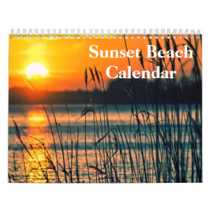 Beach Pictures at Sunset 2026 Calendar