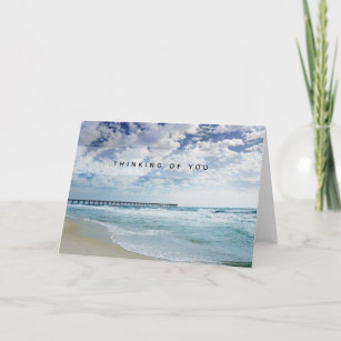 Beach Pier over the Ocean Waves Thinking of You Card