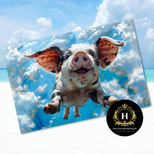 Beach Pig Swimming Decoupage Tissue Paper