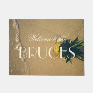 Beach Pineapple Tropical Accent Personalised Doormat