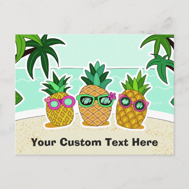 Beach Pineapples custom postcard (Front)