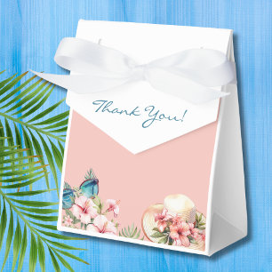 Beach Pink Flowers Tropical Bridal Shower Favour Box