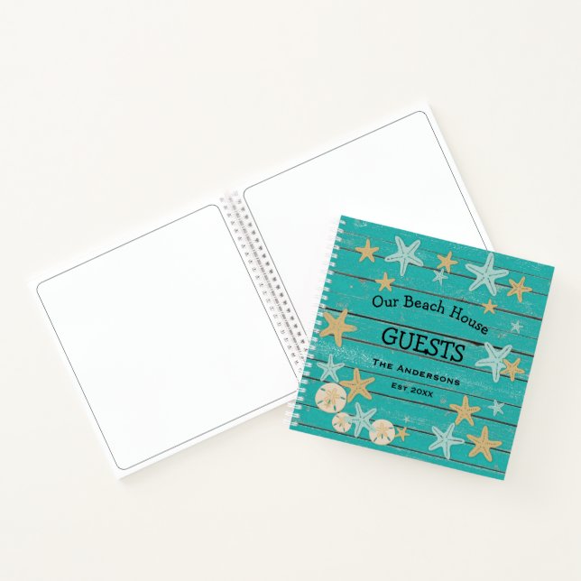 Beach Planks and Starfish Guest Notebook (Inside)