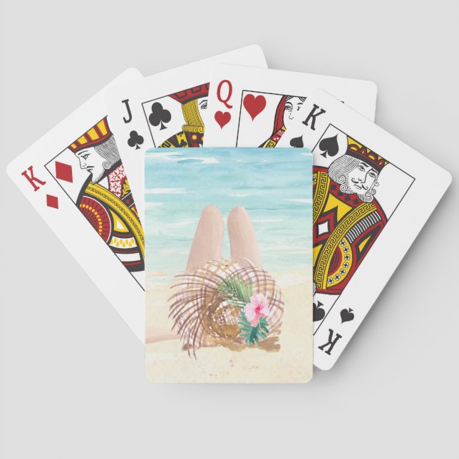 Beach Playing Cards with Bathing Beauty (Back)