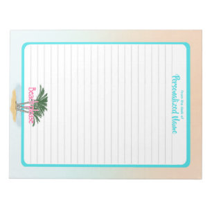 Beach Please Bordered Lined Notepad