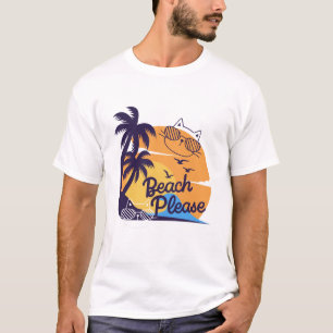 Beach Please Cat Summer Fun T-Shirt