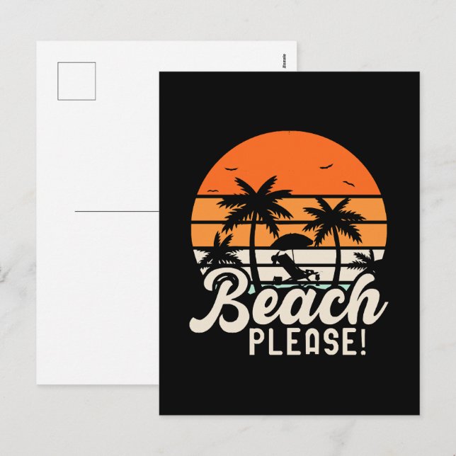 Beach Please Holiday Postcard (Front/Back)