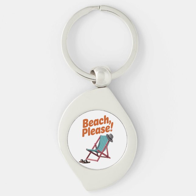 Beach Please Key Ring (Front)