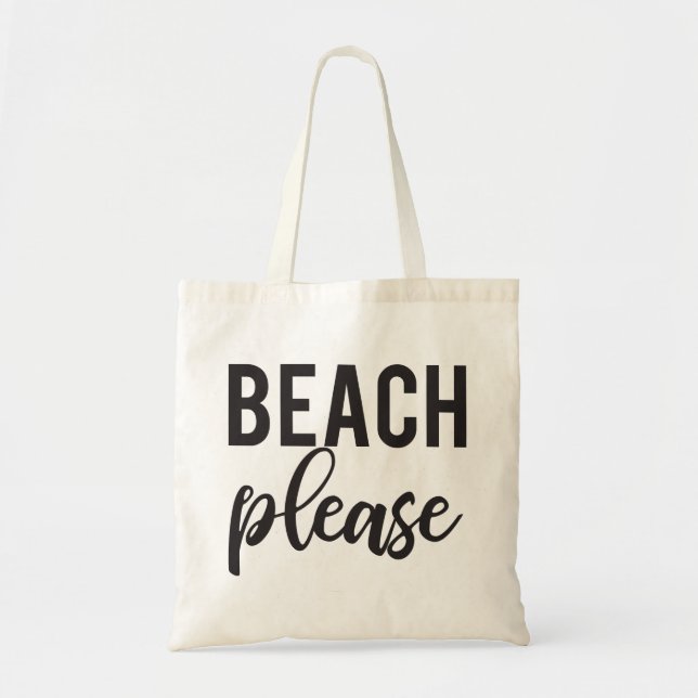 Beach Please - Modern style tote bag (Front)