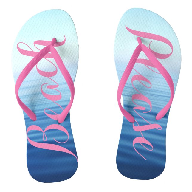 Beach Please Ocean Fun Thongs (Footbed)
