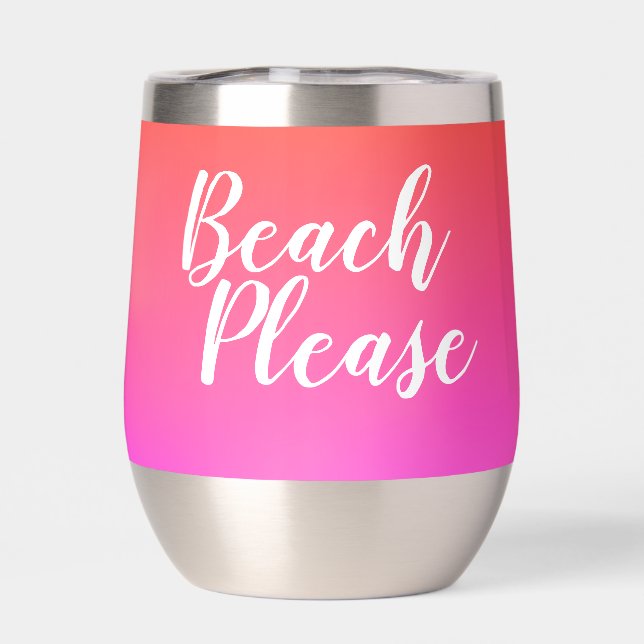 Beach Please Orange Hot Pink Ombre (Back)