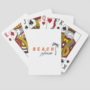 beach please. palm tree Classic Playing Cards Game