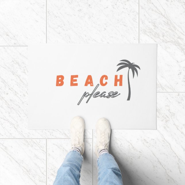 beach please. palm tree. Door Mat modern (Indoor)