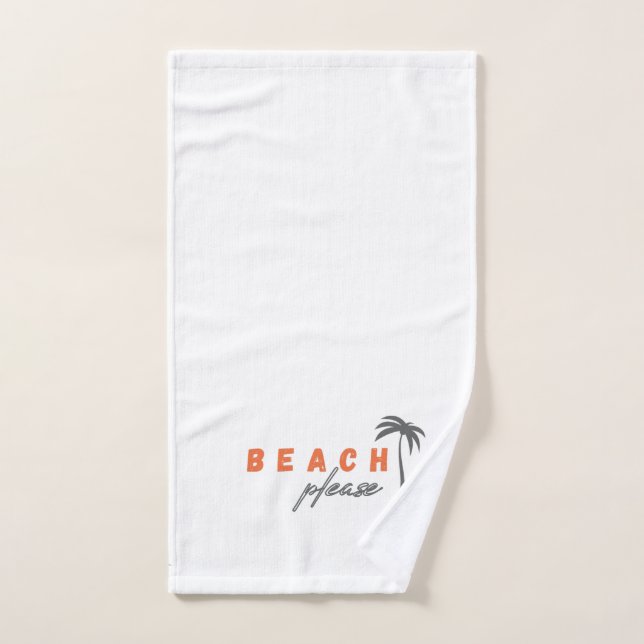 beach please. palm tree. modern Hand Towel  (Hand Towel)