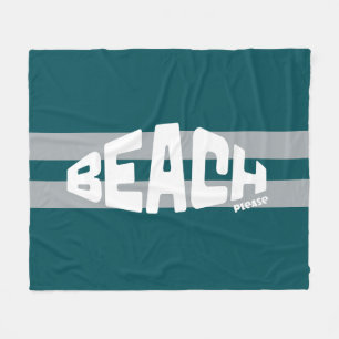 Beach Please Philadelphia Football Green & Silver Fleece Blanket