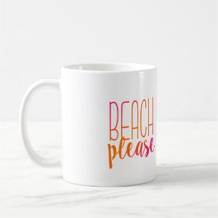 Beach Please Pink and Orange Mug