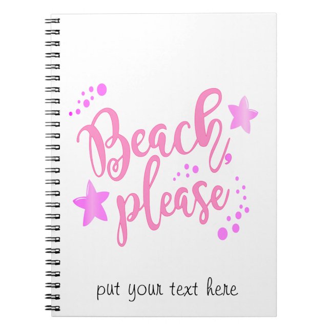 Beach please pink notebook (Front)