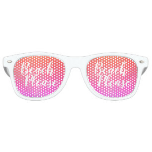 Beach Please Pink Orange Retro Sunglasses